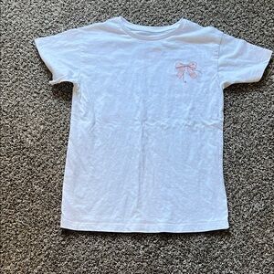 White Kids Shirt with Pink Bow